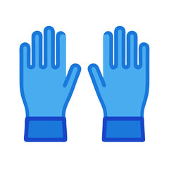 Obraz premium Pair of protective blue gloves against a White Background