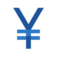 Fototapeta premium Graphic blue Japanese Yen currency symbol on White Background