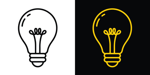 Lightbulb icon set vector. idea, innovation, solution, inspiration, creativity icon vector