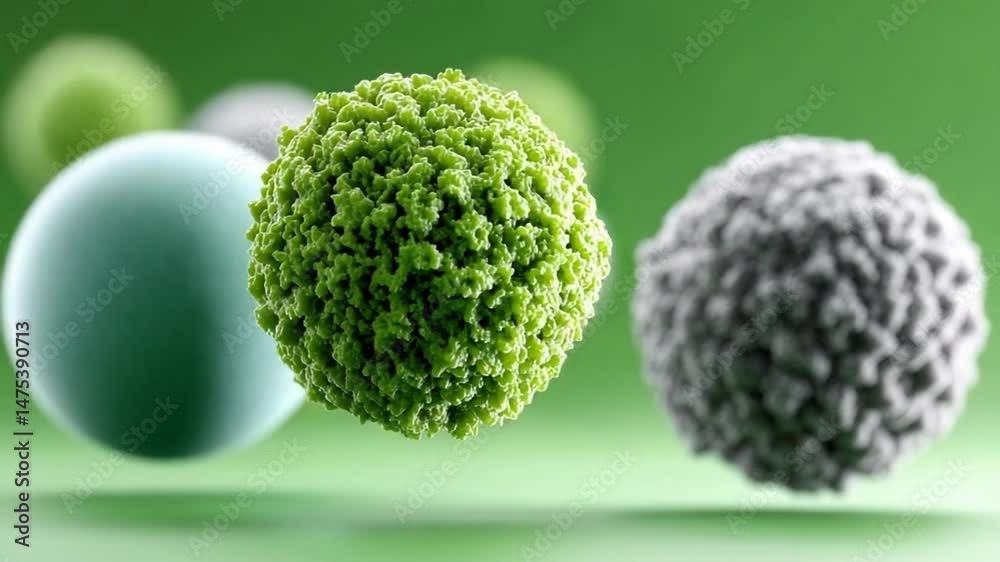 Poster microscopic wonders: an extraordinary view of microscopic spheres, each one a testament to the intri