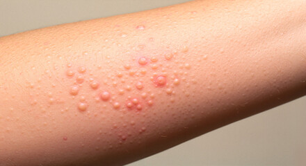 Skin With Red Bumps Showing Allergic Reaction on Arm  