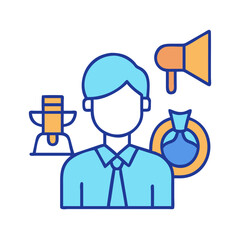 Business Influencer marketing vector illustration in a flat style