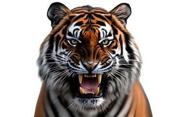 Obraz premium A realistic photograph of an angry tiger isolated on a transparent background