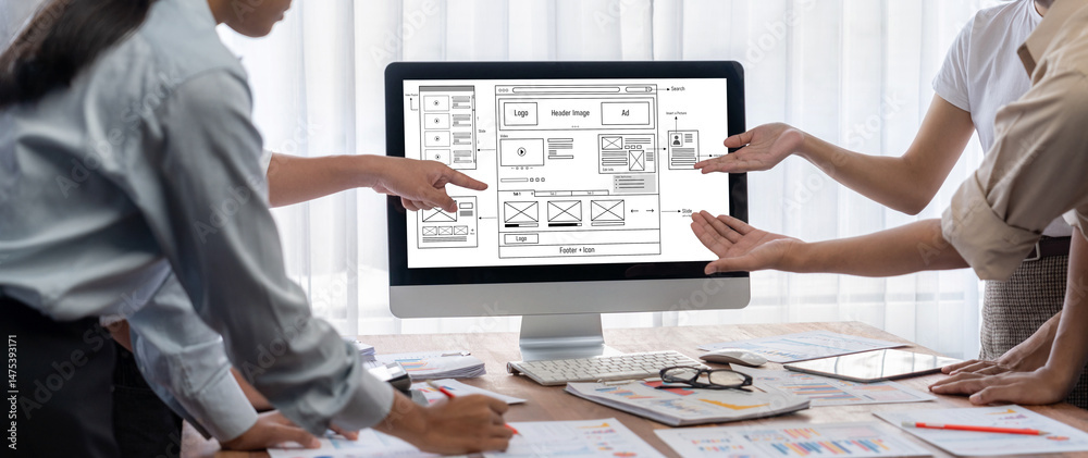 Poster website design software provide brisk template for online retail business and e-commerce