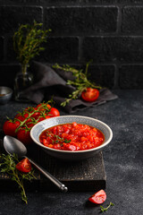 Homemade tomato sauce with spice