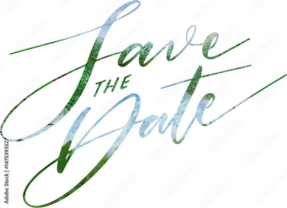 Wall mural save the date scripts png
