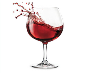 Splashing red wine in a glass