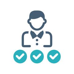 Professional Person with Three Check Marks on Black Background