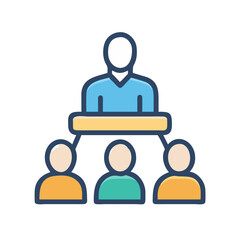 Organization Chart Icon: Team Hierarchy and Business Structure