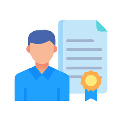 Man Receiving Certificate Vector Illustration on a Black Background