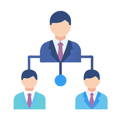 Organizational chart with leader and two team members