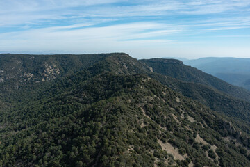 Naklejka premium Aerial view of The Prades Mountains Catalonia Spain
