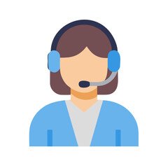 Customer service representative with headset, avatar illustration