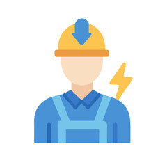 Electrician avatar with helmet, safety attire, and lightning
