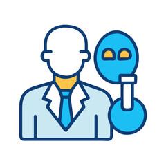 Scientist with flask: science, research, chemistry, laboratory concept