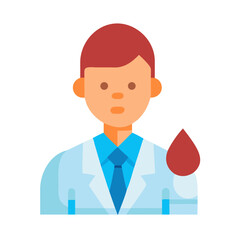 Doctor with blood drop, medical testing or donation concept
