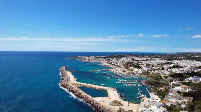 Santa Maria di Leuca - Italy, Apulia - Aerial view of the port and the town