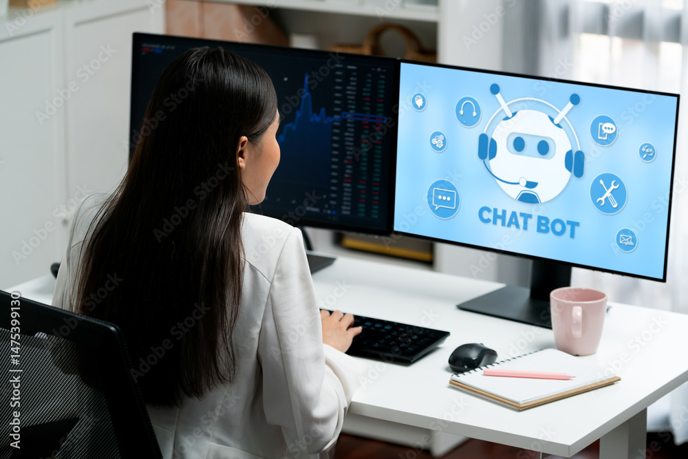 Poster chatbot software application for brisk online business that automatically reply to customer question