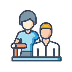 Patients under care icon with home healthcare service