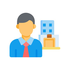 Businessman with building in the background vector illustration