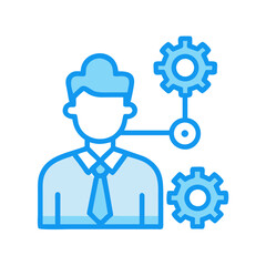 Businessman with Gears: Symbol of Process Automation and Management