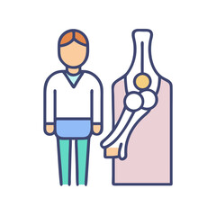 Stylized icon of a bartender and a cocktail