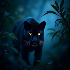 black panther moving silently