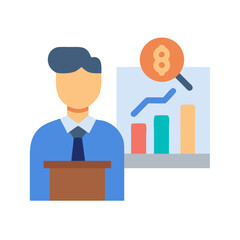 Business presentation, financial data analysis, chart, and growth