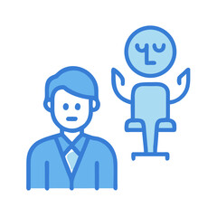 Visualization: Business professional standing by someone having thoughts