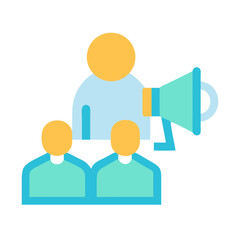 Marketing Campaign Team Speaker Promotion Audience Vector Icon