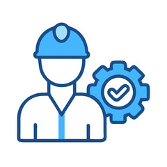 Quality Assurance Engineer with Gear and Check Mark Icon