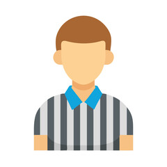 Referee Icon: Sporting Event Judge in Striped Shirt