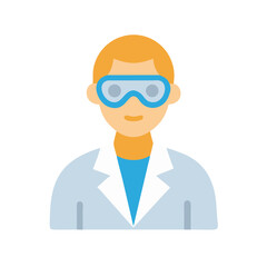 Scientist with Goggles Icon for Science and Chemistry