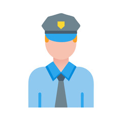 Flat Vector Icon of a Policeman in Uniform