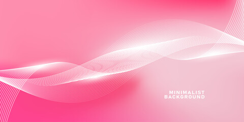 Abstract pink gradient background with shining lines waves. Minimalist background for banner, poster, cover, brochure, flyer, website