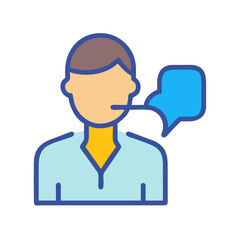 Customer service representative vector icon speaking with customers