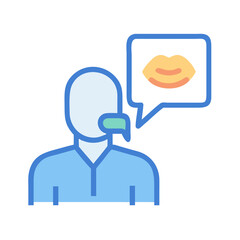 Person Speaking About Lips Vector Illustration Design