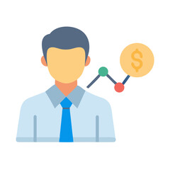 Business Professional with Financial Growth Chart Illustration