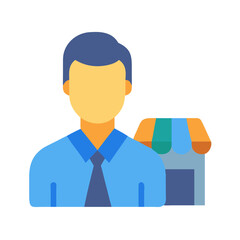 Small business owner avatar, entrepreneurship, shop, store icon