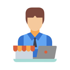 Online business and store manager using computer