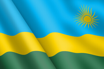Rwanda waving flag 3d illustration
