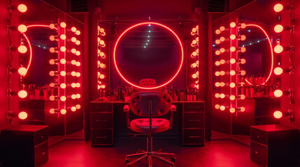 Obraz premium Red-Themed Dressing Room