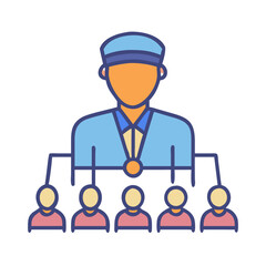 Hierarchical structure icon depicting leadership and team management