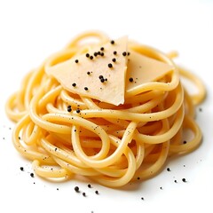 Creamy Spaghetti with Parmesan Cheese and Black Pepper