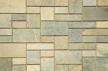 New stone cladding on a wall closeup