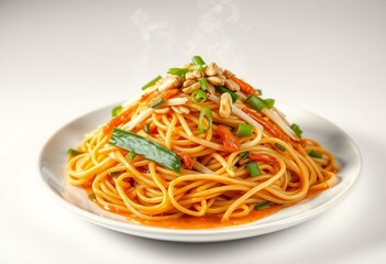 Vegan Pad Thai dish with fresh garnishes