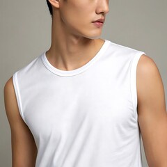 Men's White Sleeveless Shirt: Breathable & Stylish