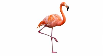 Fototapeta premium Isolated flamingo pink flamingo bird flamingo standing flamingo wildlife flamingo animal flamingo nature