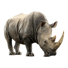 Fototapeta premium Majestic White Rhinoceros Powerful Symbol of African Wildlife