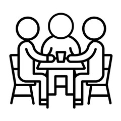 Three People Meeting Icon